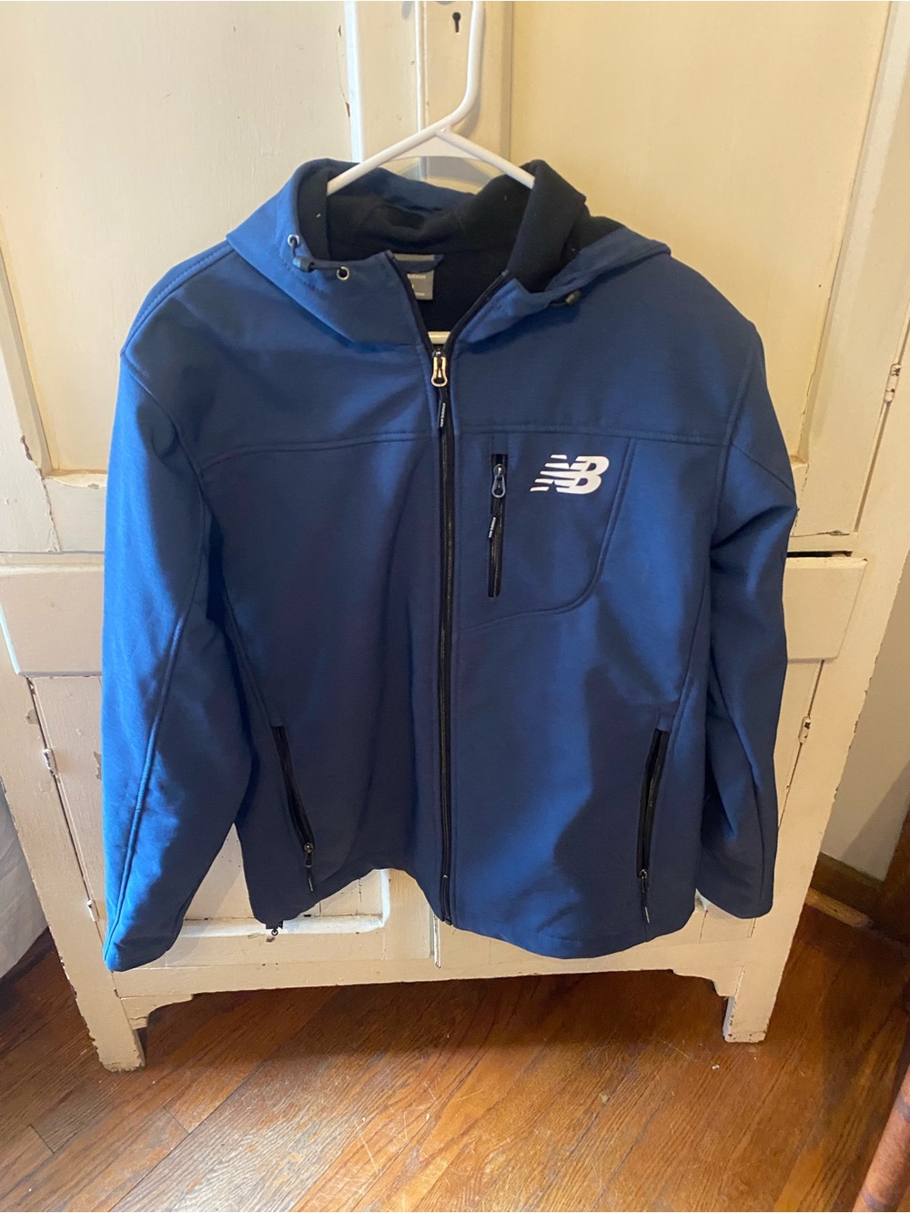 New Balance Navy Blue Hooded Kids Softshell Jacket